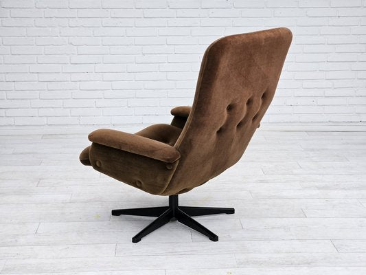 Vintage Scandinavian Swivel Chair in Velour, 1960s-TMW-1725151