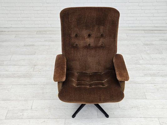 Vintage Scandinavian Swivel Chair in Velour, 1960s-TMW-1725151