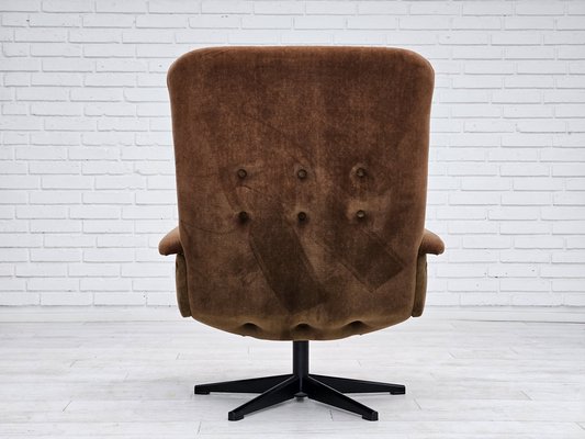 Vintage Scandinavian Swivel Chair in Velour, 1960s-TMW-1725151