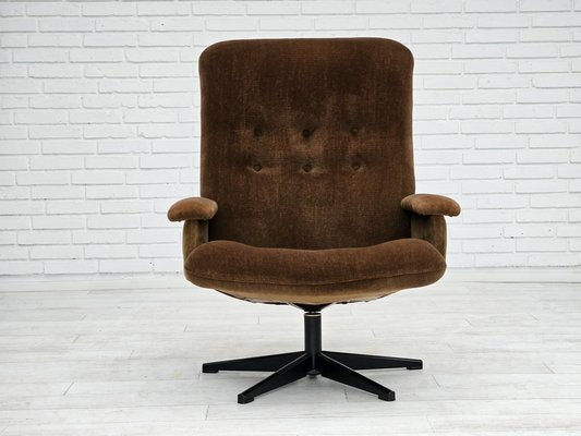 Vintage Scandinavian Swivel Chair in Velour, 1960s-TMW-1725151