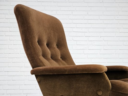 Vintage Scandinavian Swivel Chair in Velour, 1960s-TMW-1725151