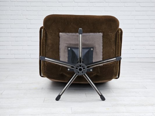 Vintage Scandinavian Swivel Chair in Velour, 1960s-TMW-1725151