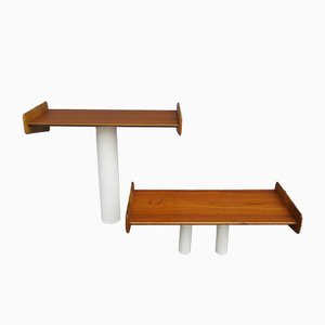 Vintage Scandinavian Teak and Oak Shelves, Set of 2-YDZ-828735