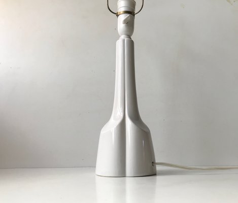 Vintage Scandinavian White Ceramic Table Lamp from Søholm, 1970s-LCR-920142