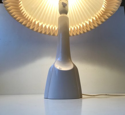 Vintage Scandinavian White Ceramic Table Lamp from Søholm, 1970s-LCR-883316