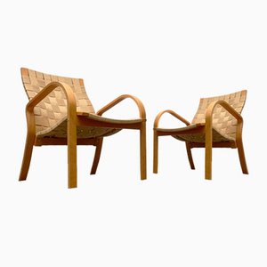 Vintage Scandinavian Wooden Armchairs, Set of 2-UAH-1128534