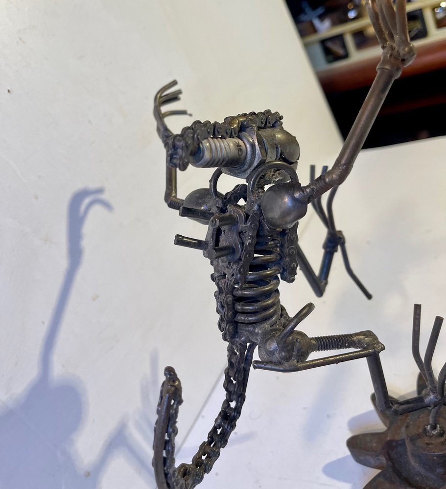 Vintage Scap Art Alien in Recycled Steel, 1990s