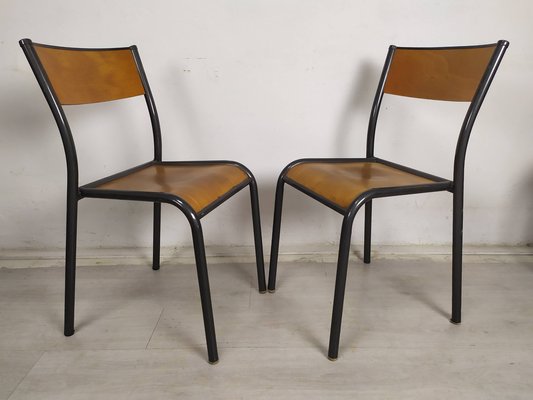 Vintage School Chairs, 1950s, Set of 8-EAD-1719417