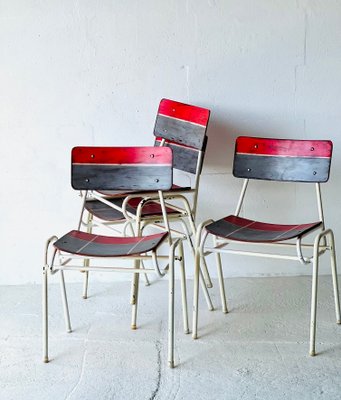 Vintage School Chairs, 1970, Set of 4-ALG-1717919