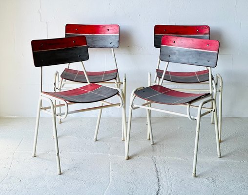 Vintage School Chairs, 1970, Set of 4-ALG-1717919