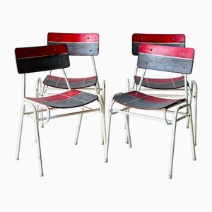 Vintage School Chairs, 1970, Set of 4-ALG-1717919