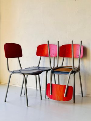 Vintage School Chairs, 1970s, Set of 4-ALG-1370726