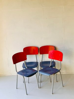 Vintage School Chairs, 1970s, Set of 4-ALG-1370726