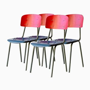 Vintage School Chairs, 1970s, Set of 4-ALG-1370726