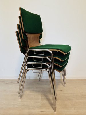 Vintage School Chairs, Denmark, 1970s, Set of 4-YNX-2027811