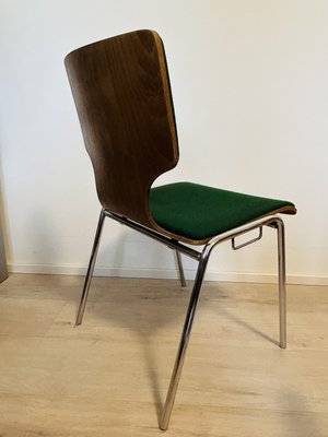 Vintage School Chairs, Denmark, 1970s, Set of 4-YNX-2027811