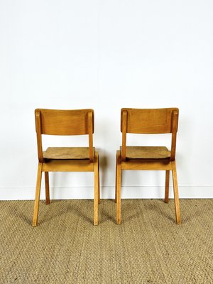 Vintage School Chairs in Beech, 1960, Set of 2-PLK-2022803