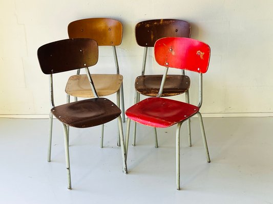 Vintage School Chairs, Set of 4-ALG-1370719