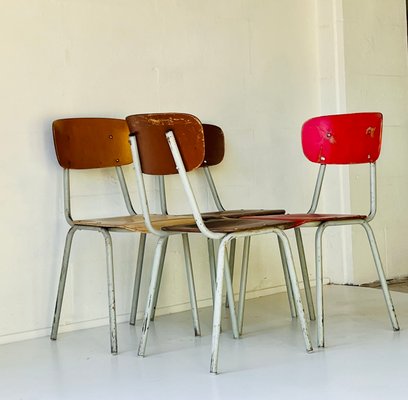 Vintage School Chairs, Set of 4-ALG-1370719