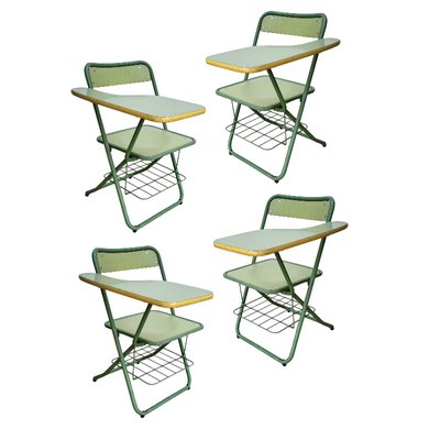 Vintage School Folding Academy Chairs, Set of 4-TCS-2018433