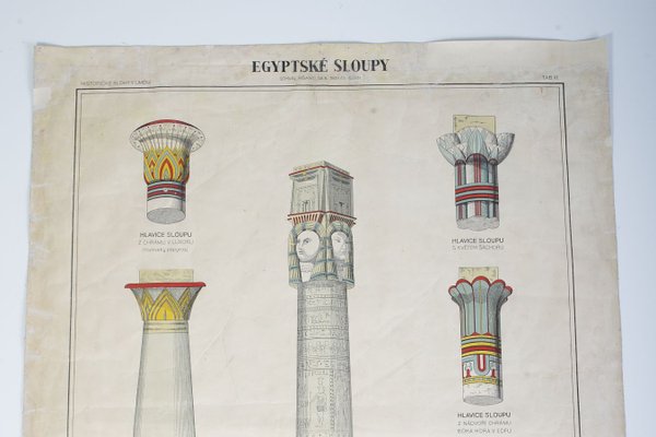 Vintage School Poster of an Egyptian Column, 1940s-ALG-685998