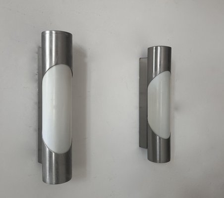 Vintage Sconces in Chromed Metal from Philips, Denmark, 1980s, Set of 2-KAI-1817632