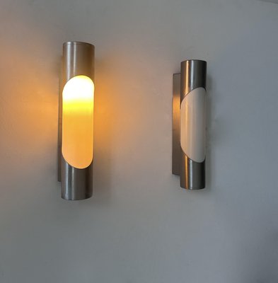 Vintage Sconces in Chromed Metal from Philips, Denmark, 1980s, Set of 2-KAI-1817632