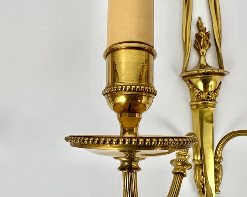 Vintage Sconces in Gilt Brass, France, 1950s, Set of 2-GYX-2016423