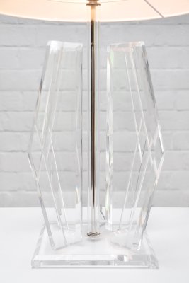 Vintage Sculptural Acrylic Glass Table Lamp in Style of Hivo Van Teal, 1970s-WUY-1277889