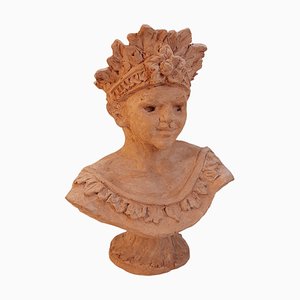 Vintage Sculptural Ceramic Roman Bust-TCS-1309900