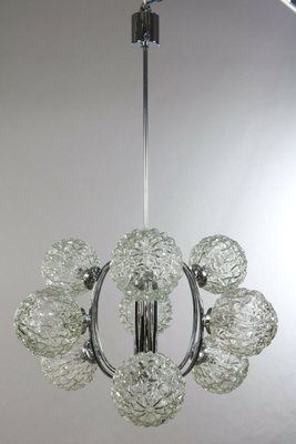 Vintage Sculptural Glass Ball Sputnik Pendant Lamp, 1970s-FUP-666939