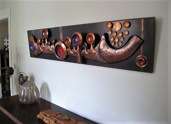 Vintage Sculptural Wall Panel, 1960s-FPY-580085