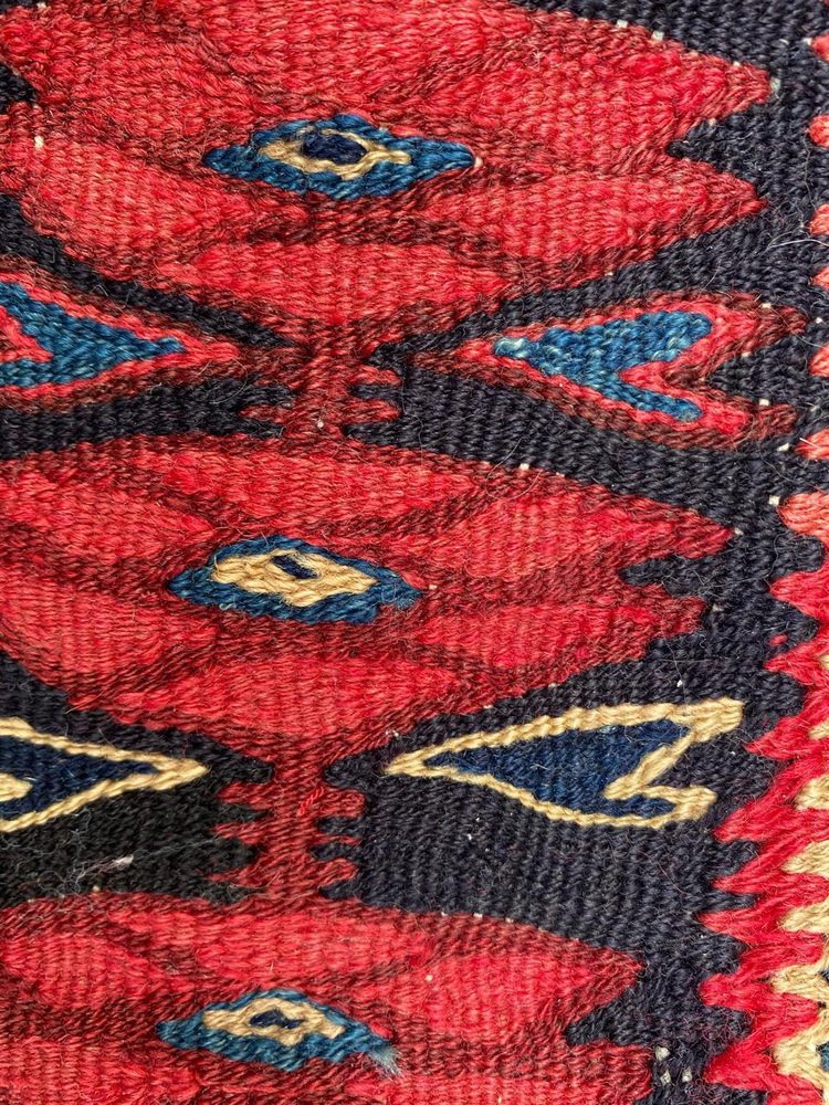 Vintage Senneh Kilim Flat Rug