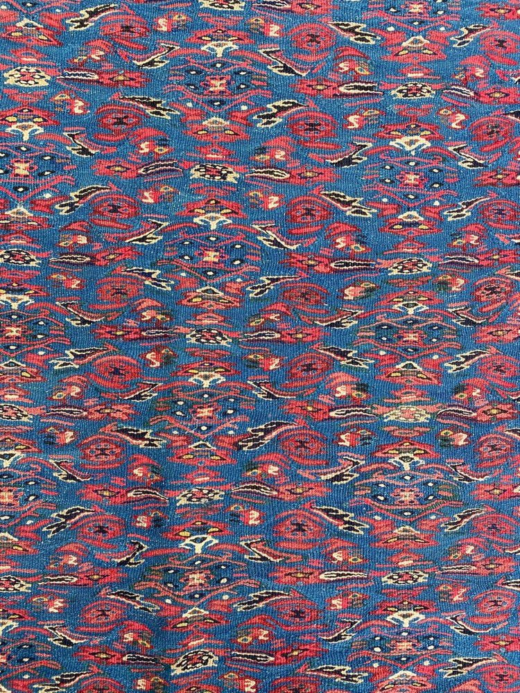 Vintage Senneh Kilim Flat Rug