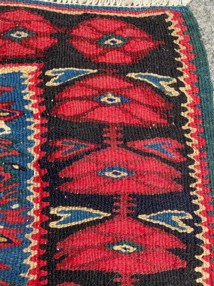 Vintage Senneh Kilim Flat Rug