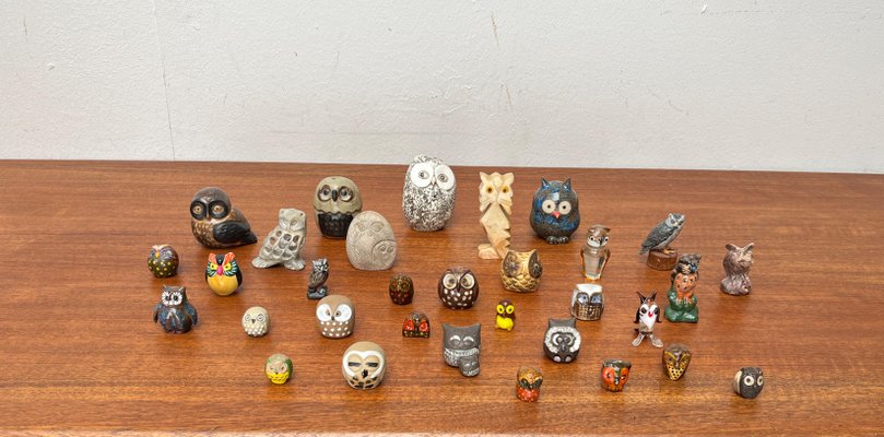 Vintage Set of Owl Figurines, Set of 33-UAH-2020657