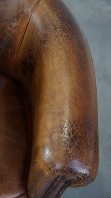 Vintage Sheep Leather Club Chair-HPP-2039536