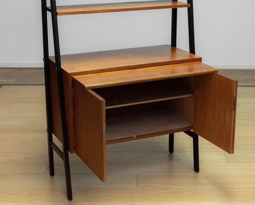 Vintage Shelfs in Teak with Black Lacquered Stands, 1950s-JE-2017294