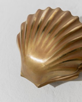 Vintage Shell-Shaped Bowl in Brass, 1960s-HVJ-2041684