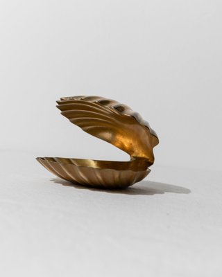 Vintage Shell-Shaped Bowl in Brass, 1960s-HVJ-2041684