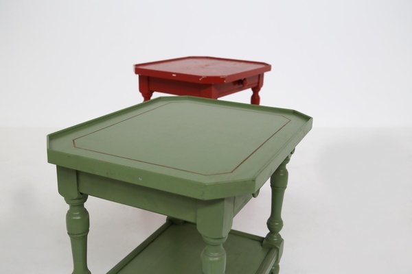 Vintage Side Table in Green Lacquered Wood-RCE-1214717