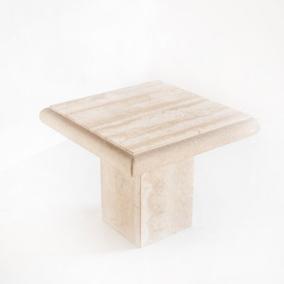 Vintage Side Table in Travertine Marble, 1980s-ZFJ-2032112