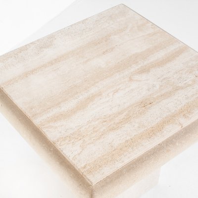 Vintage Side Table in Travertine Marble, 1980s-ZFJ-2032112