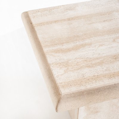 Vintage Side Table in Travertine Marble, 1980s-ZFJ-2032112