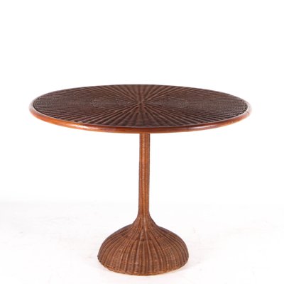 Vintage Side Table in Wicker-DSC-2018084