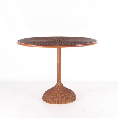 Vintage Side Table in Wicker-DSC-2018084