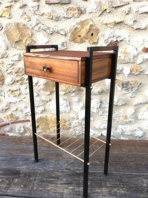 Vintage Side Table with Drawer, 1950s-OJT-1805188