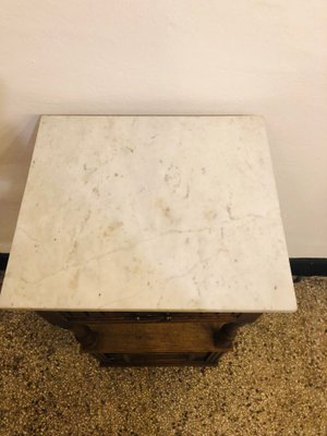 Vintage Side Table with Marble Top-RZY-946535