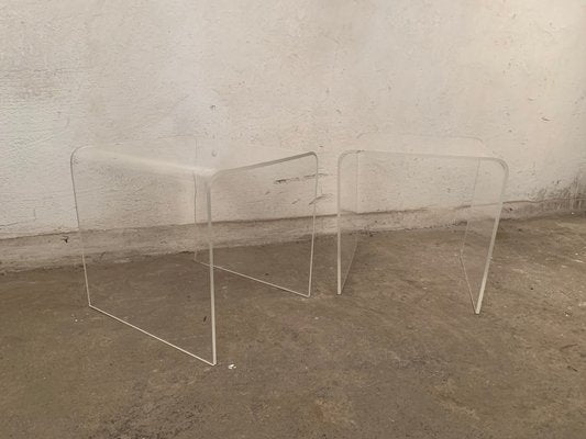 Vintage Side Tables in Acrylic, 1970s, Set of 2-RTR-1417380