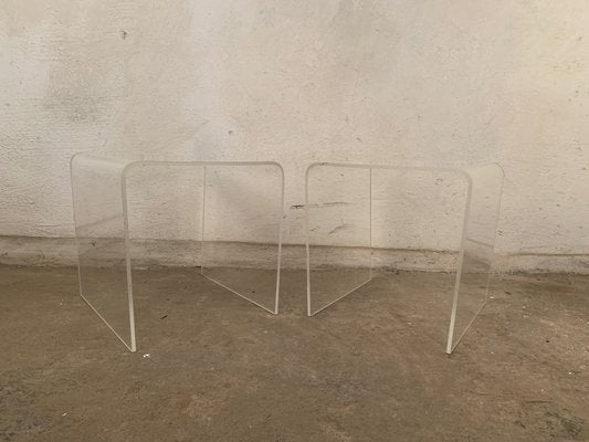 Vintage Side Tables in Acrylic, 1970s, Set of 2-RTR-1417380